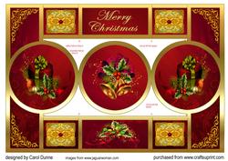 Christmas Circle Shutter - Red and Gold