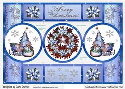 Christmas Circle Shutter- Blue and Silver
