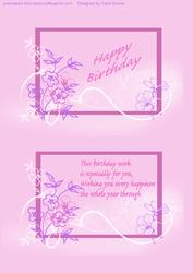 Birthday Verse - Pink Flowers