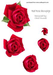Red Rose Decoupage