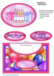 Birthday Balloons -pink Over the Edge