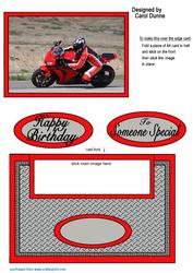 Red Motorbike Over the Edge