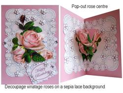 Lace with Pink Pop-out Roses