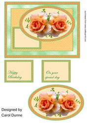 Peach Roses Quick Card