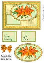 Orange Lilies Quick Card