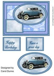 Old Blue Car Quick Card