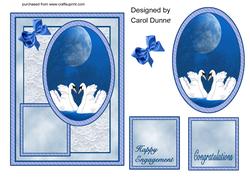 Swans in Moonlight - Engagement Quick Card