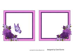 Purple Roses and Butterfly Insert