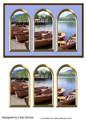 Three Arches Card - Lake District -blue Stripes