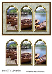 Three Arches Card - Lake District -grey Stripes