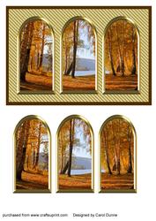 Three Arches Card - Autumn Trees