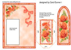 Bookmark Card - Peach Roses