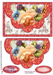 English Roses -faux Envelope Card