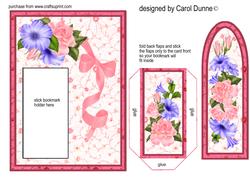 Bookmark Card - Petunias and Roses
