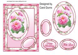 Pink Peonies Quick Card