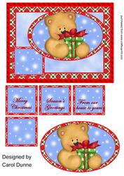 Teddy with Gift, Quick Card