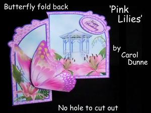 Butterfly Fold Back pink Lilies