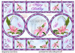 Gazebo and Pink Lilies Shutter Card