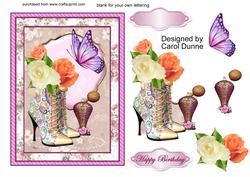 Boots and Roses Decoupage