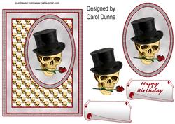Skull with Rose Quick Card
