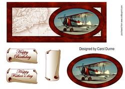 Red Biplane Dl with Oval Shape