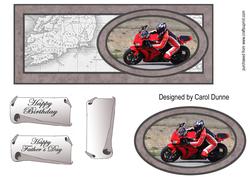 Red Motorbike Dl with Oval Shape