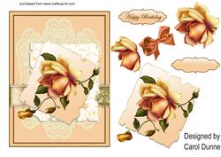 Autumn Rose on Paper and Lace