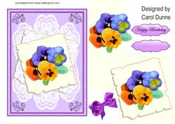 Pansies on Paper and Lace