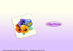 Pansies on Paper and Lace Insert