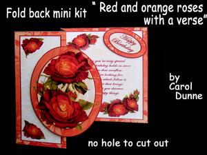 Fold Back Red and Orange Roses with Verse