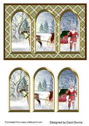 Three Arches Card - Santa and Hi Sleigh