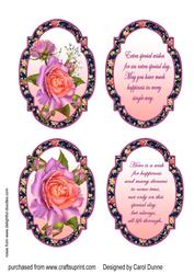 Lilac & Peach Rose Toppers with Verses