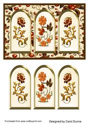 Three Arches Card - Autumn Flowers