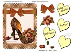 Brown Shoe with Roses