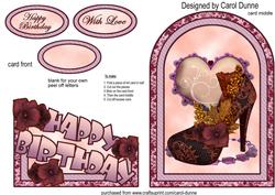 Copper Shoe with Roses Cutaway Card