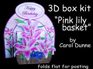 3D Box Pink Lily Basket