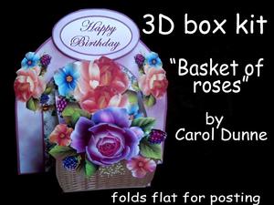 3D Box Basket of Roses