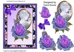 Cameo with Blue Roses
