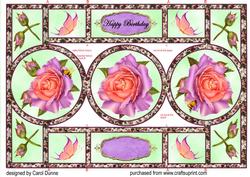 Lilac and Peach Roses Shutter Card