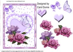 Lilac Heart with Roses No2