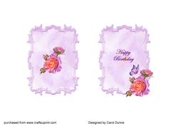 Lilac Roses on Fancy Background Insert