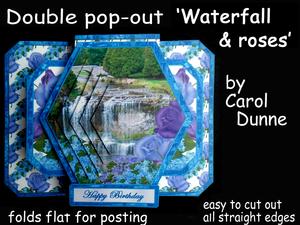 3D Double Pop-out - Waterfall and Roses