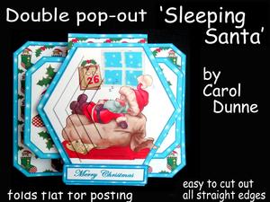 3D Double Pop-out - Sleeping Santa