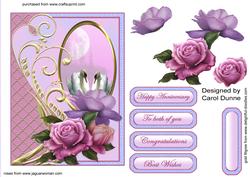 Swans and Roses Decoupage