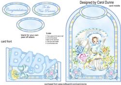 Cutaway Card - Baby in a Bootie (boy)