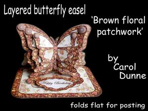 Layered Butterfly Easel - Brown Patchwork
