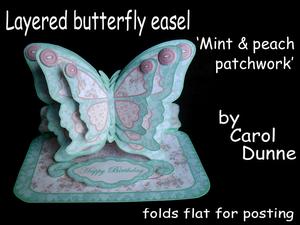 Layered Butterfly Easel - Mint & Peach Patchwork