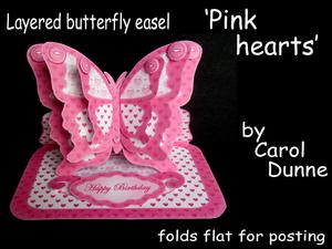 Layered Butterfly Easel - Pink Hearts