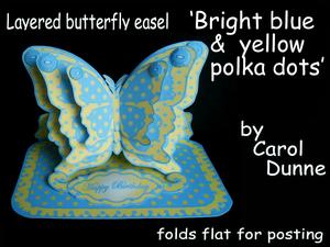 Layered Butterfly Easel - Bright Blue & Yellow Polka Dots