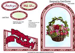 Cutaway Card- Vintage Flower Basket